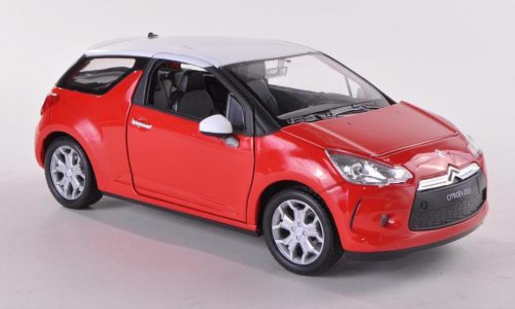DS Automobiles DS3 1/24 Welly rood/wit modelauto