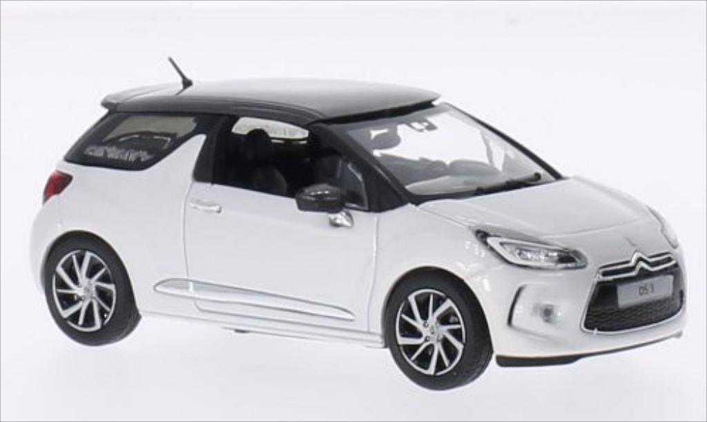DS Automobiles DS3 1/43 Norev wit/metallic grijs 2014 modelauto