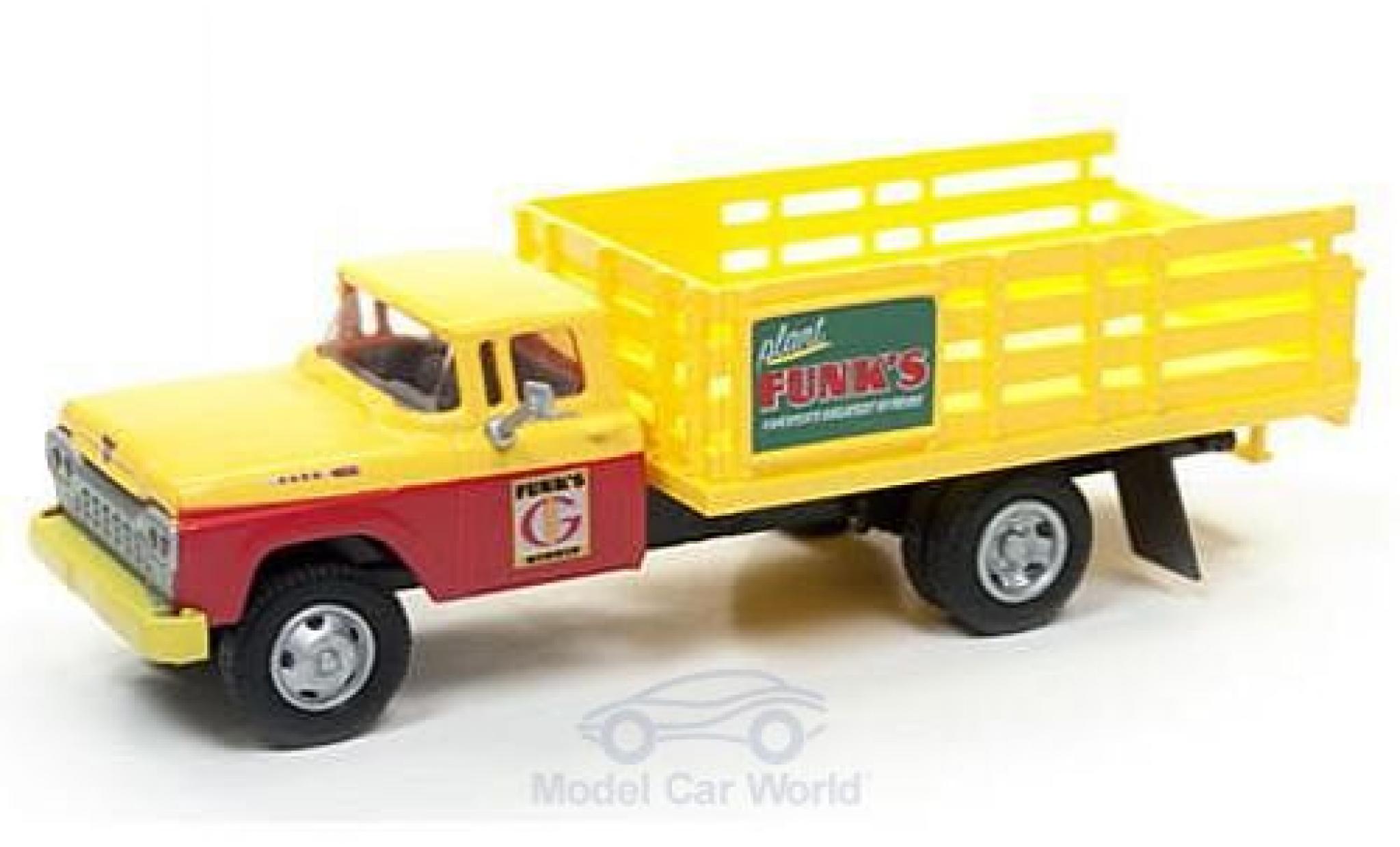 Ford Stake Bed Truck 1/87 Classic Metal Works geel/rood Funks Hybrids 1960 modelauto