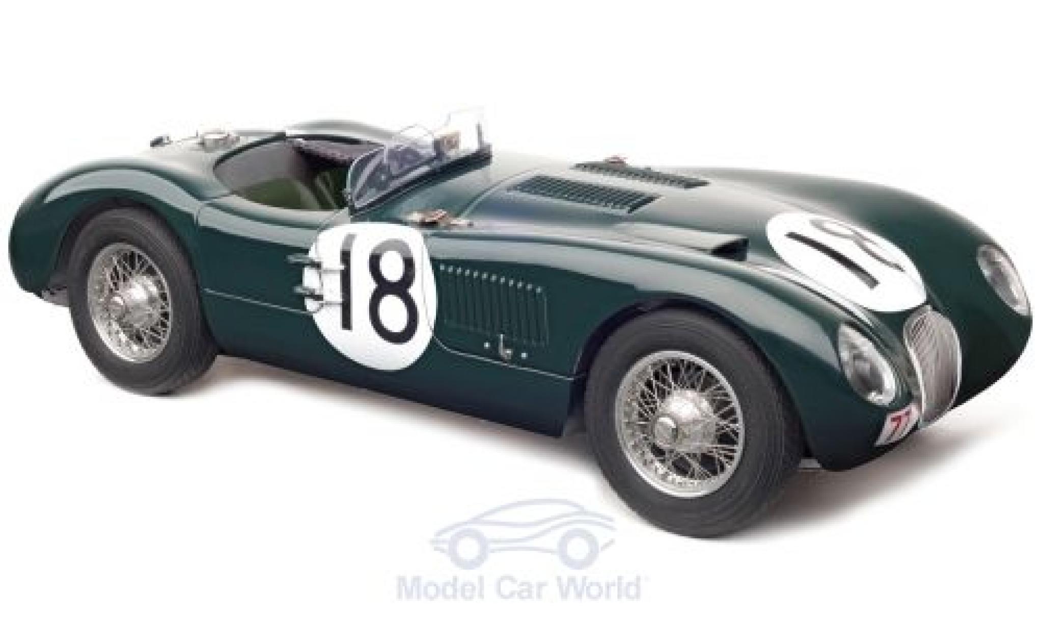 Jaguar C-Type 1/18 CMC groen RHD No.18 Racing Team 24h Le Mans 1953 T.Rolt/D.Hamilton modelauto