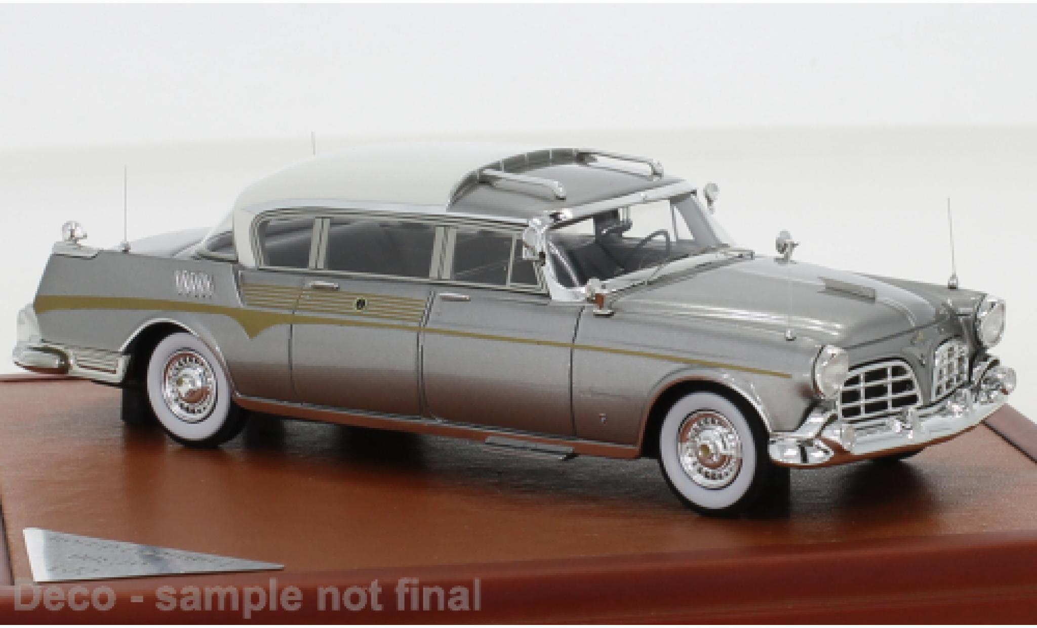 Imperial Crown 1/43 CMF Ghia Sedan grijs/wit King Saud 1956 modelauto