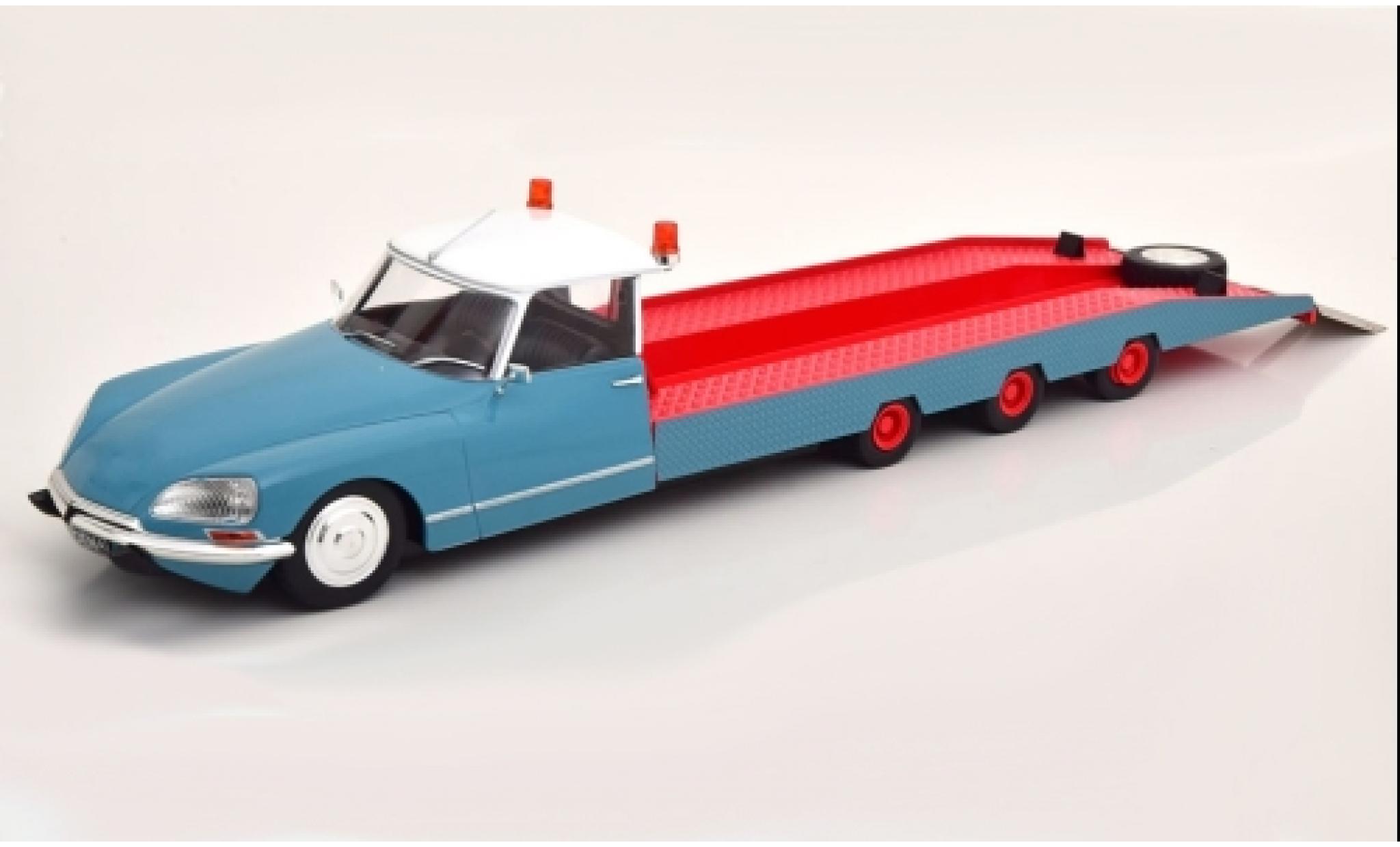 Citroen DS 1/18 CMR Tissier blauw/rood 1970 camion de transport de voiture modelauto