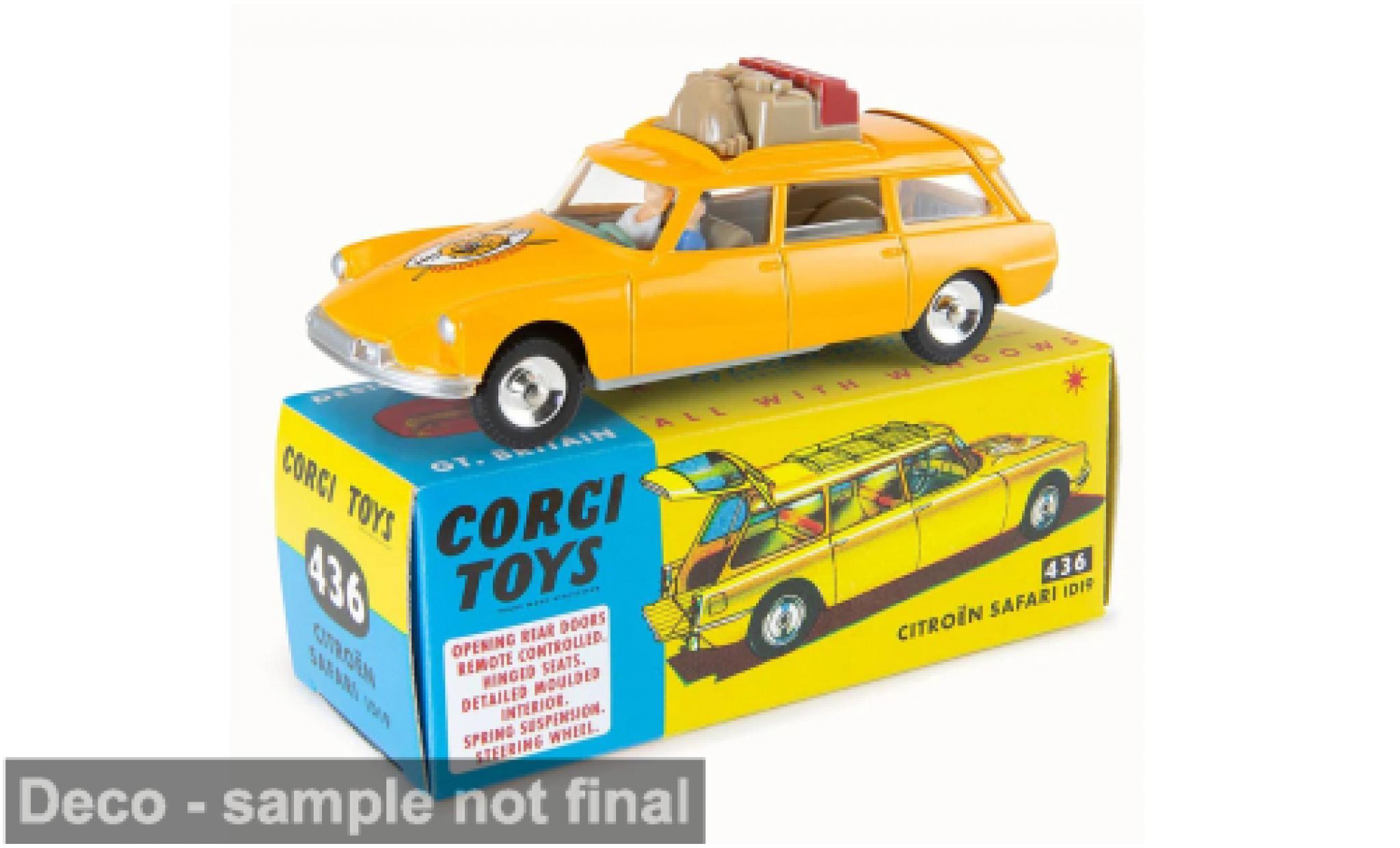 Citroen ID 19 1/48 Corgi Safari geel 1963 1:48 modelauto