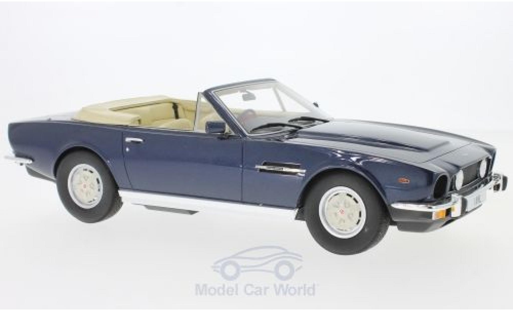 Aston Martin V8 1/18 Cult Scale Models Volante metallic blauw RHD 1978 modelauto