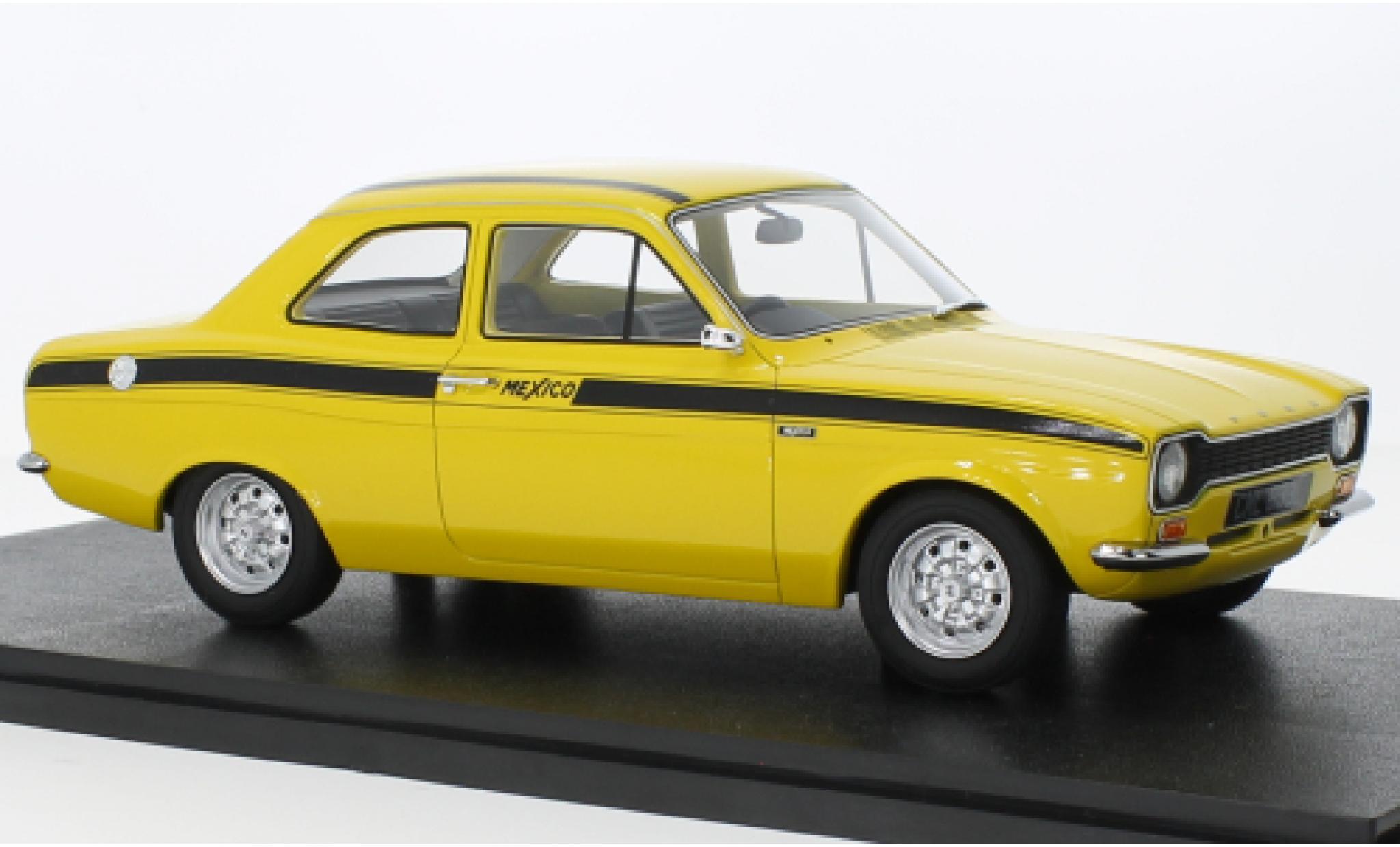 Ford Escort 1/18 Cult Scale Models MKI Mexico geel RHD 1973 modelauto