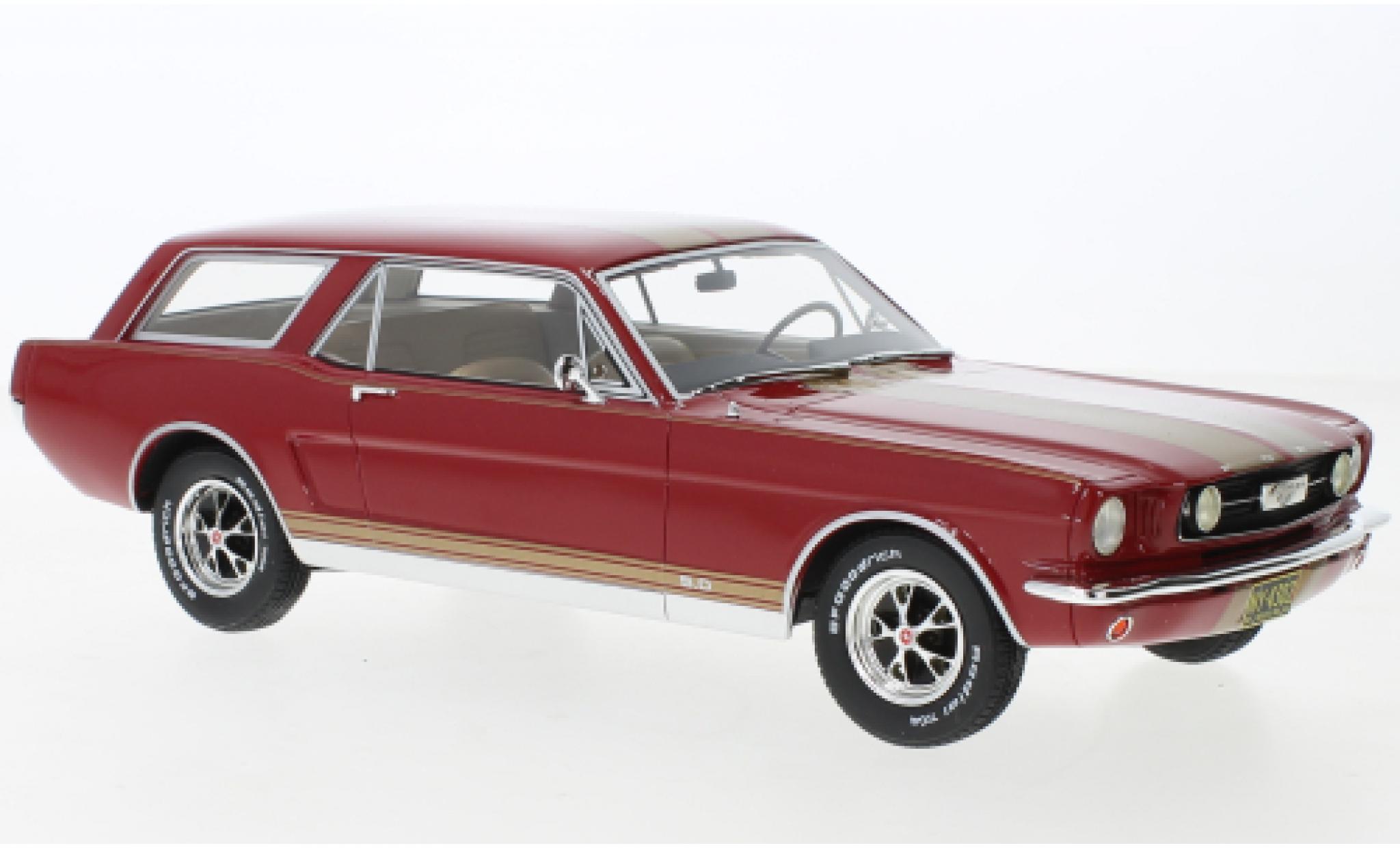 Ford Mustang 1/18 Cult Scale Models rood/Dekor 1965 modelauto