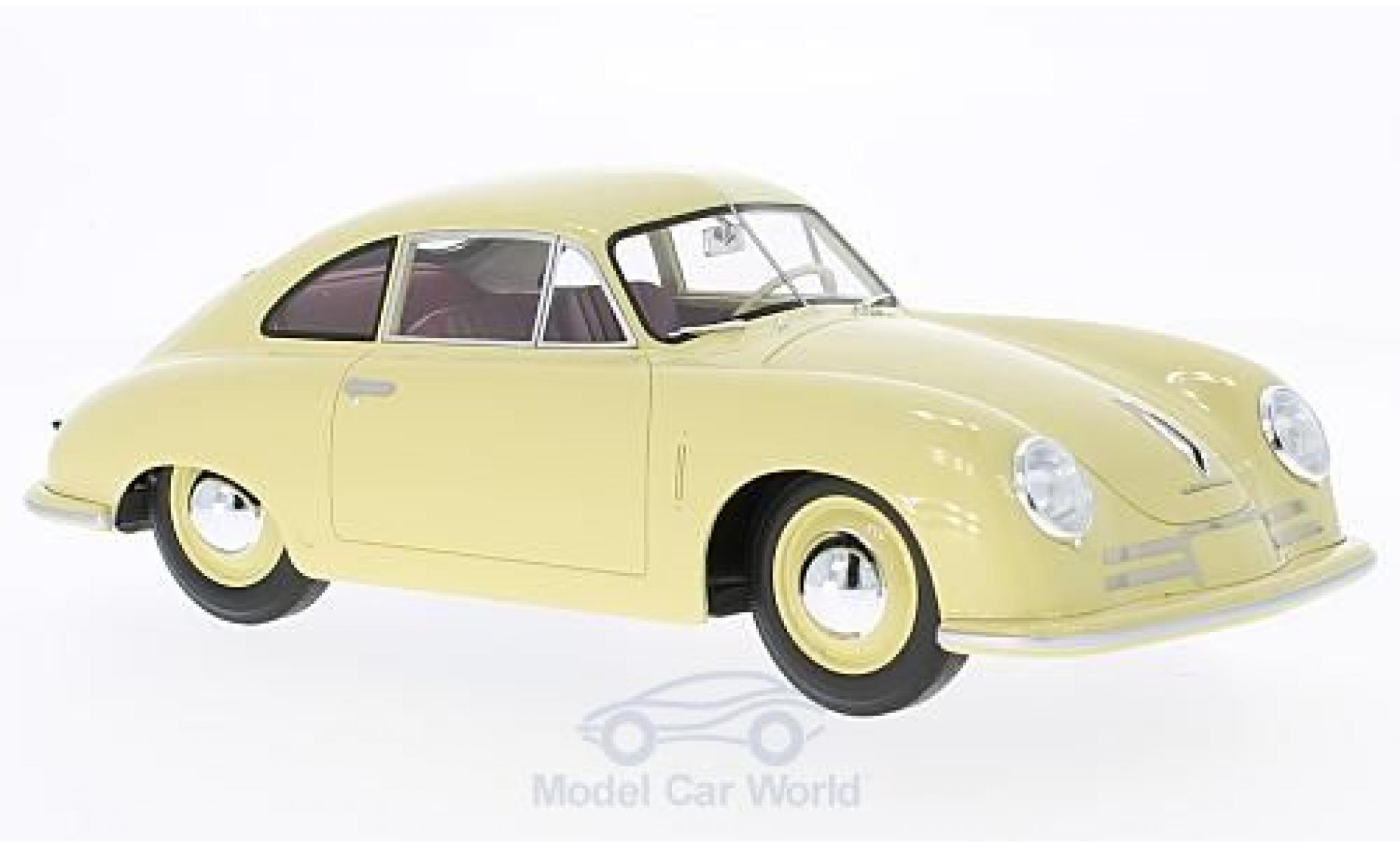 Porsche 356 1/18 Cult Scale Models -2 Gm&uuml;nd geel 1948 ohne Vitrine modelauto