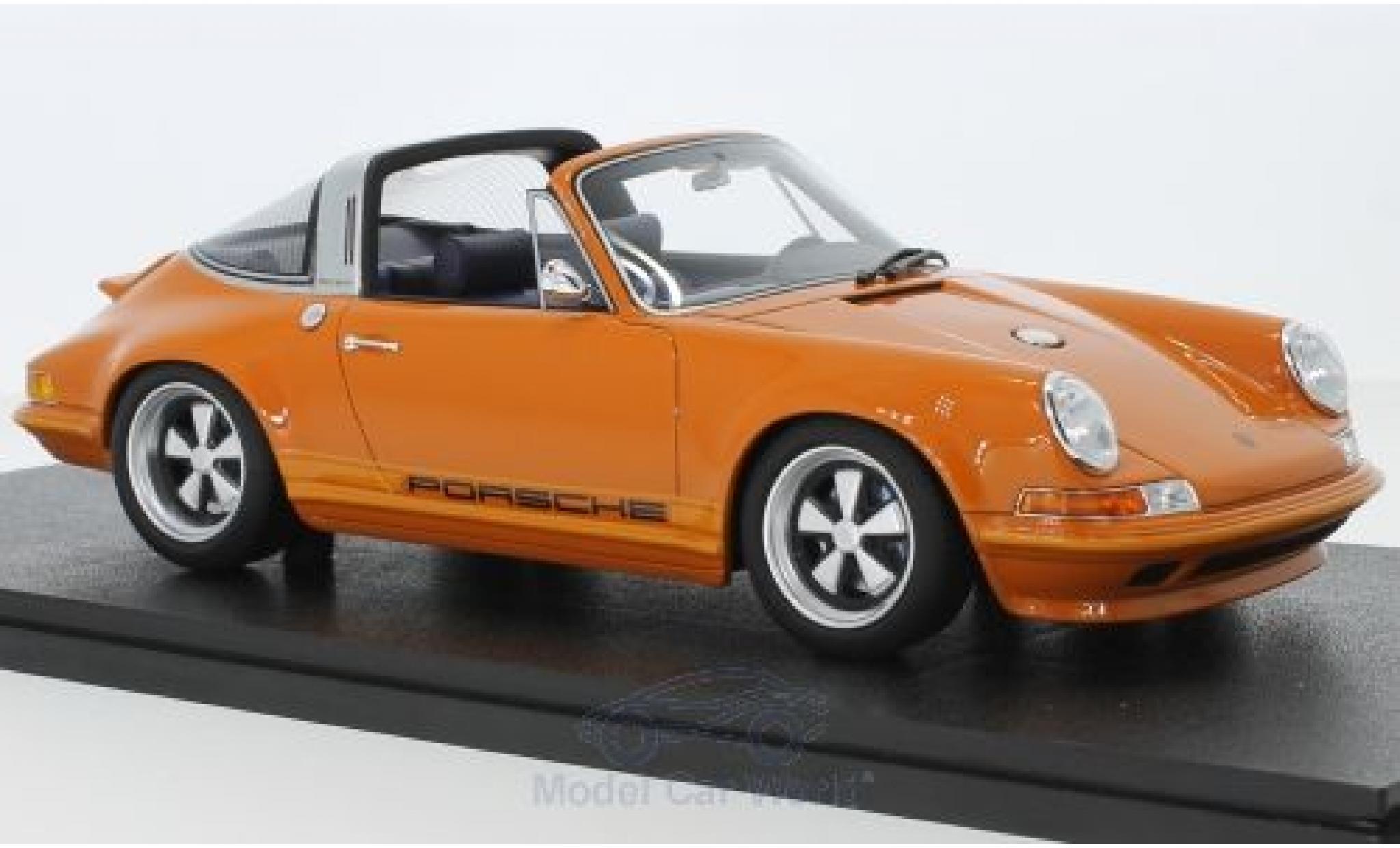 Porsche 911 1/18 Cult Scale Models Targa metallic oranje Singer modelauto