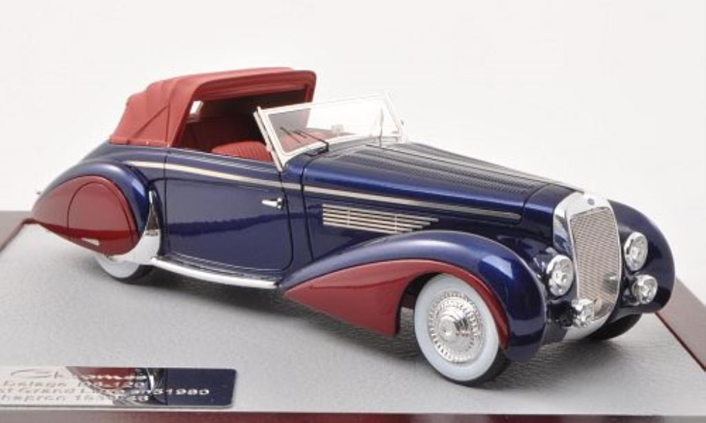 Delage D8-120 1/43 Chromes Cabriolet Grand Luxe Chapron blauw/rood 1946 modelauto