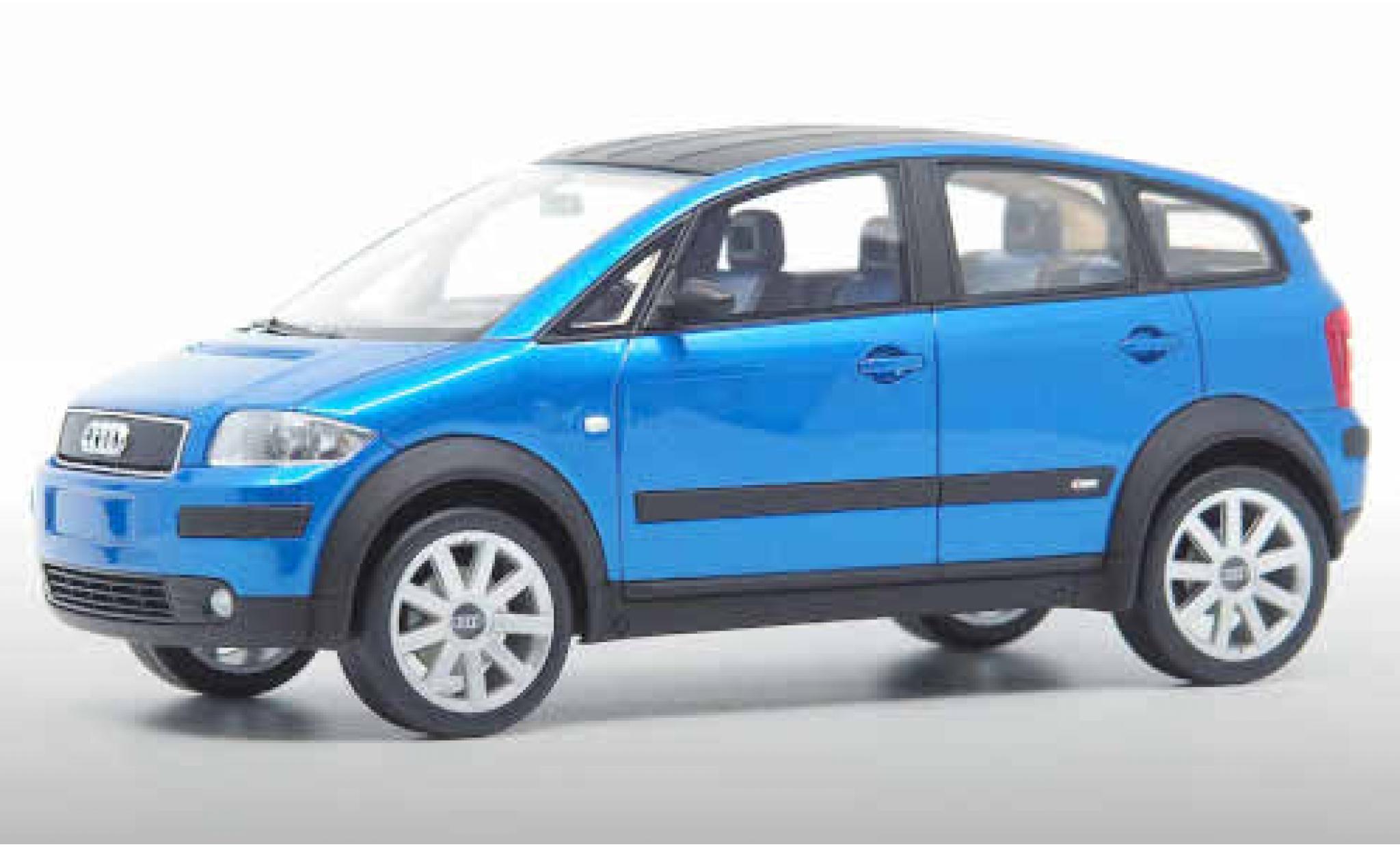 Audi A2 1/18 DNA Collectibles metallic blauw modelauto