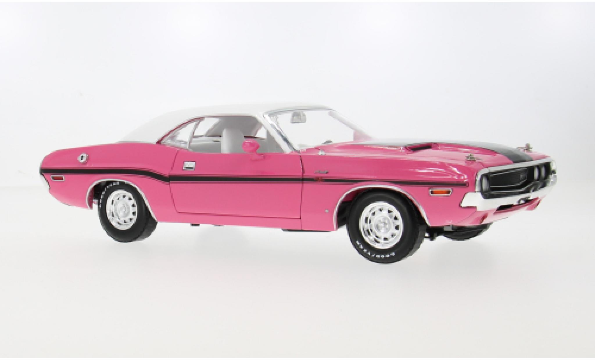 Dodge Challenger 1/18 Greenlight R/T pink/zwart 1970 1:18 modelauto