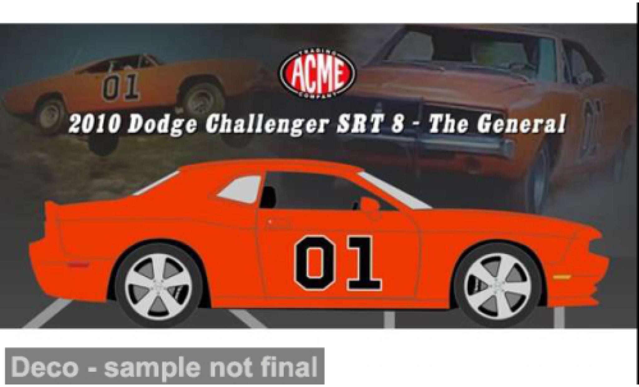 Dodge Challenger 1/18 ACME SRT 8 rood 2010 The General 1:18 modelauto