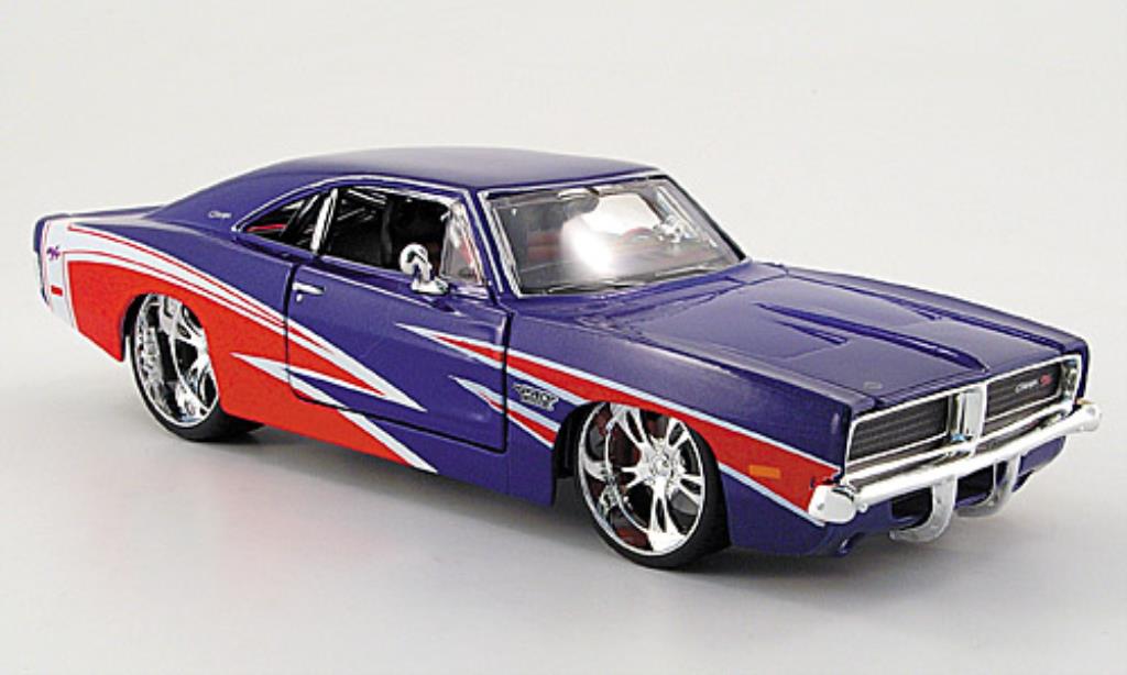 Dodge Charger 1/24 Maisto R/T blauw/rood Tuningversion 1969 modelauto