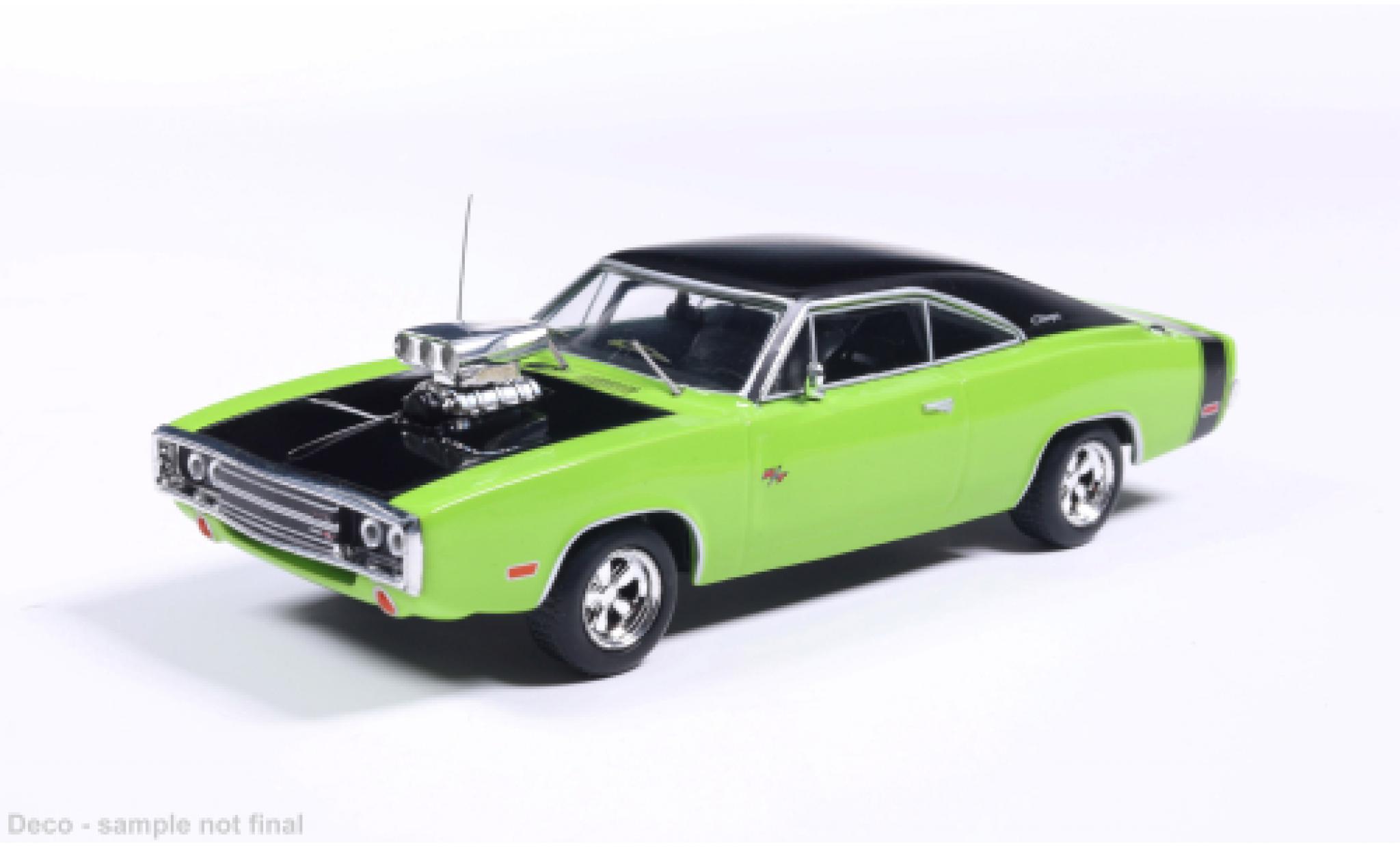 Dodge Charger 1/43 IXO R/T groen/zwart 1970 1:43 modelauto