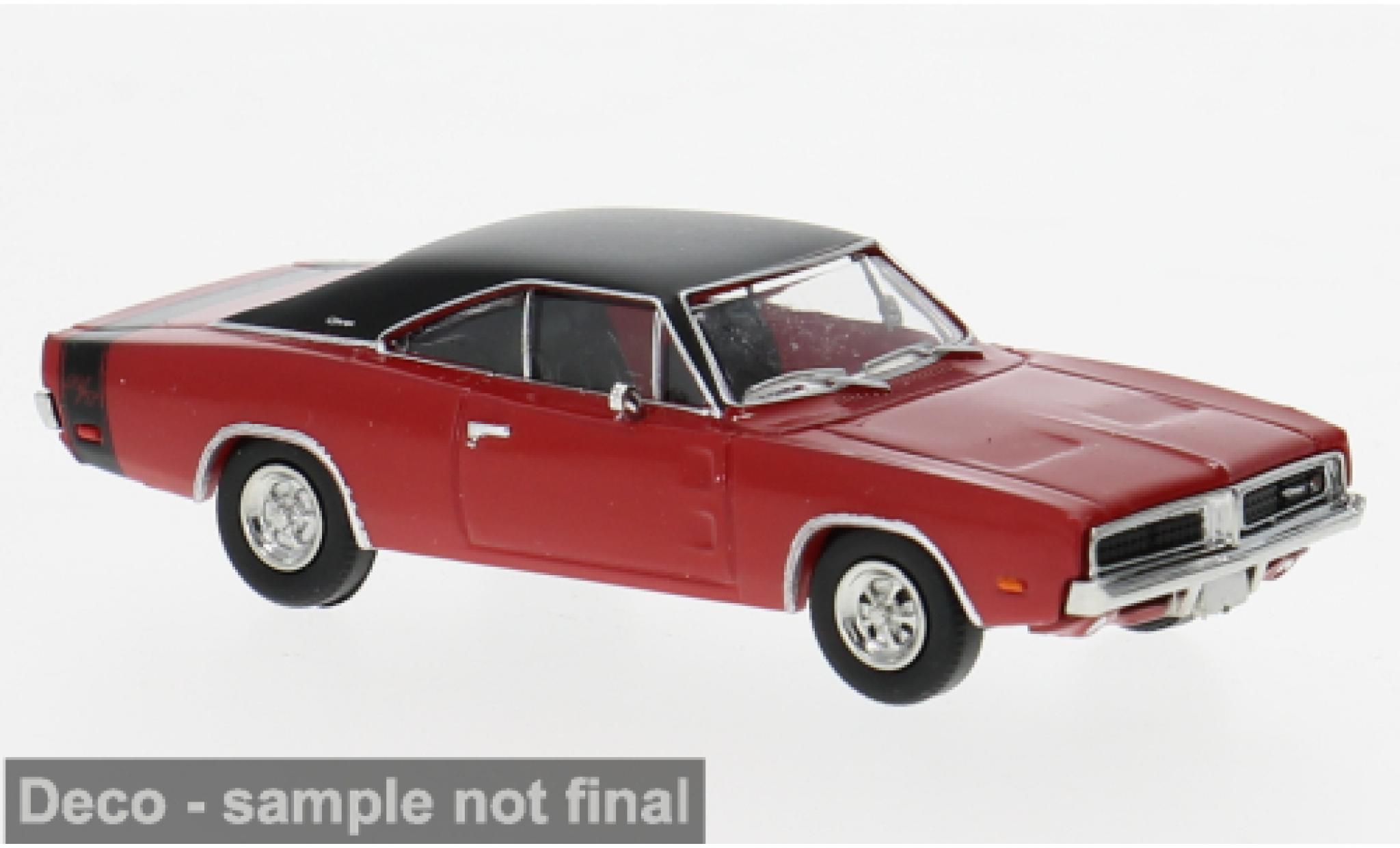 Dodge Charger 1/87 Brekina rood/zwart 1969 1:87 modelauto