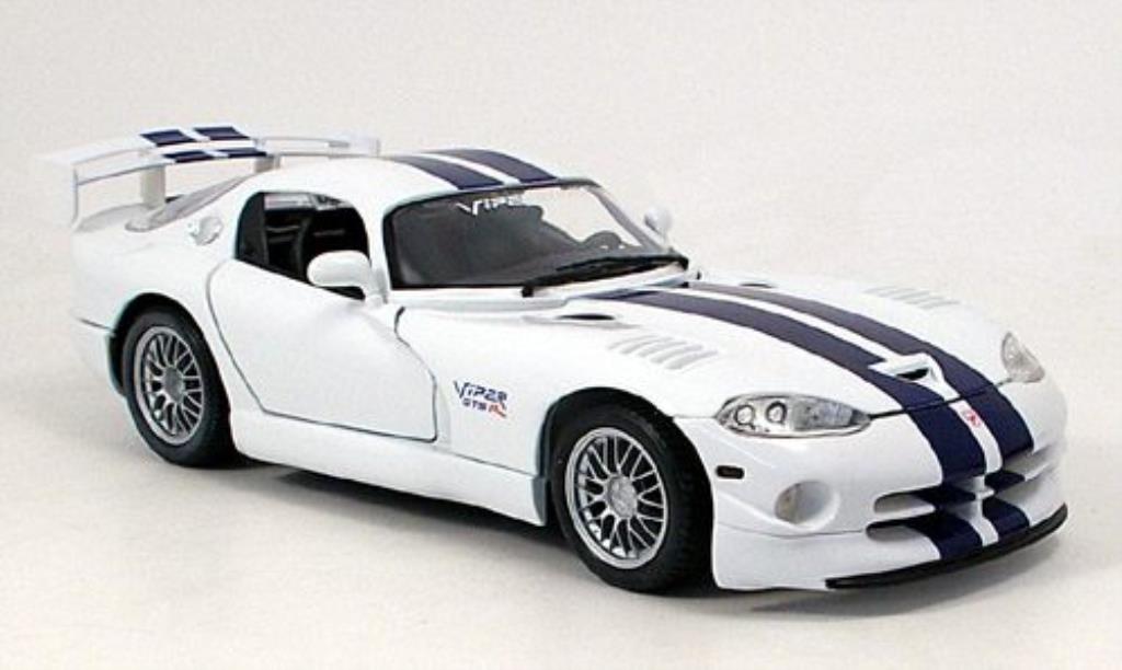 Dodge Viper 1/18 Maisto GT2 blauw-wit modelauto