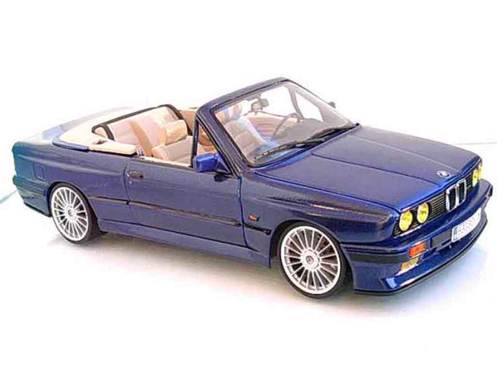 Bmw 325 Cabriolet E30 i e30 blauw metallized swap moteur m3 interieur cuir beige 1/18 Autoart
