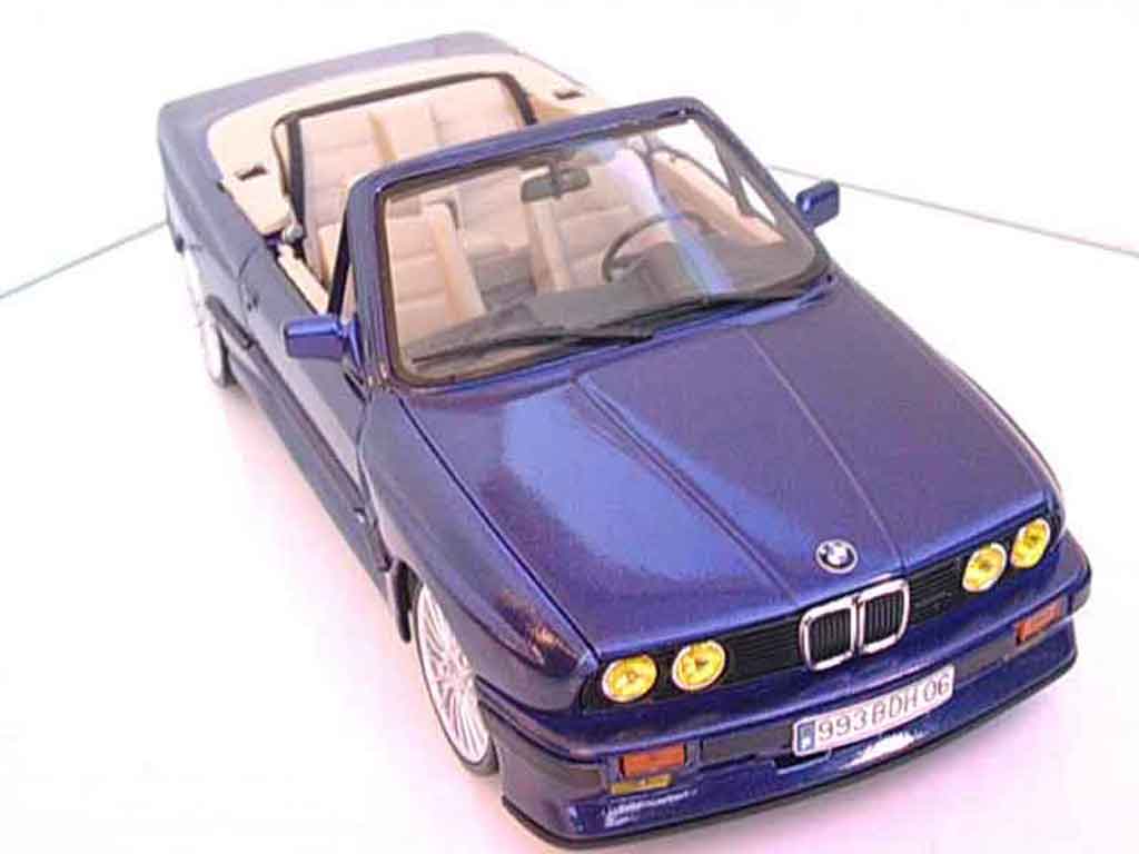 Bmw 325 E30 1/18 Autoart E30 i cabriolet e30 blauw metallized swap moteur m3 interieur cuir beige modelauto