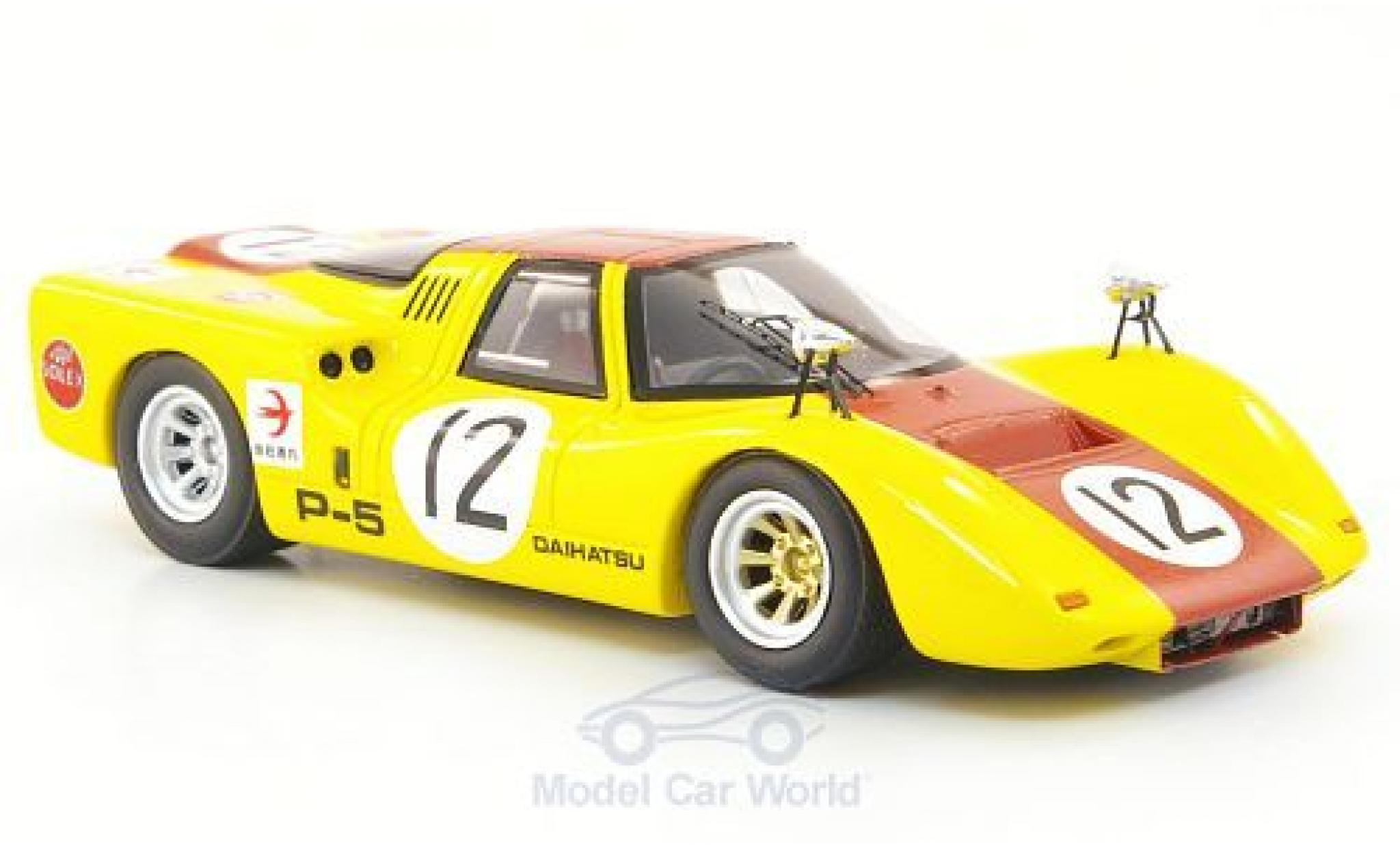Daihatsu P-5 1/43 Ebbro geel/rood No.12 GP Japan 1968 modelauto