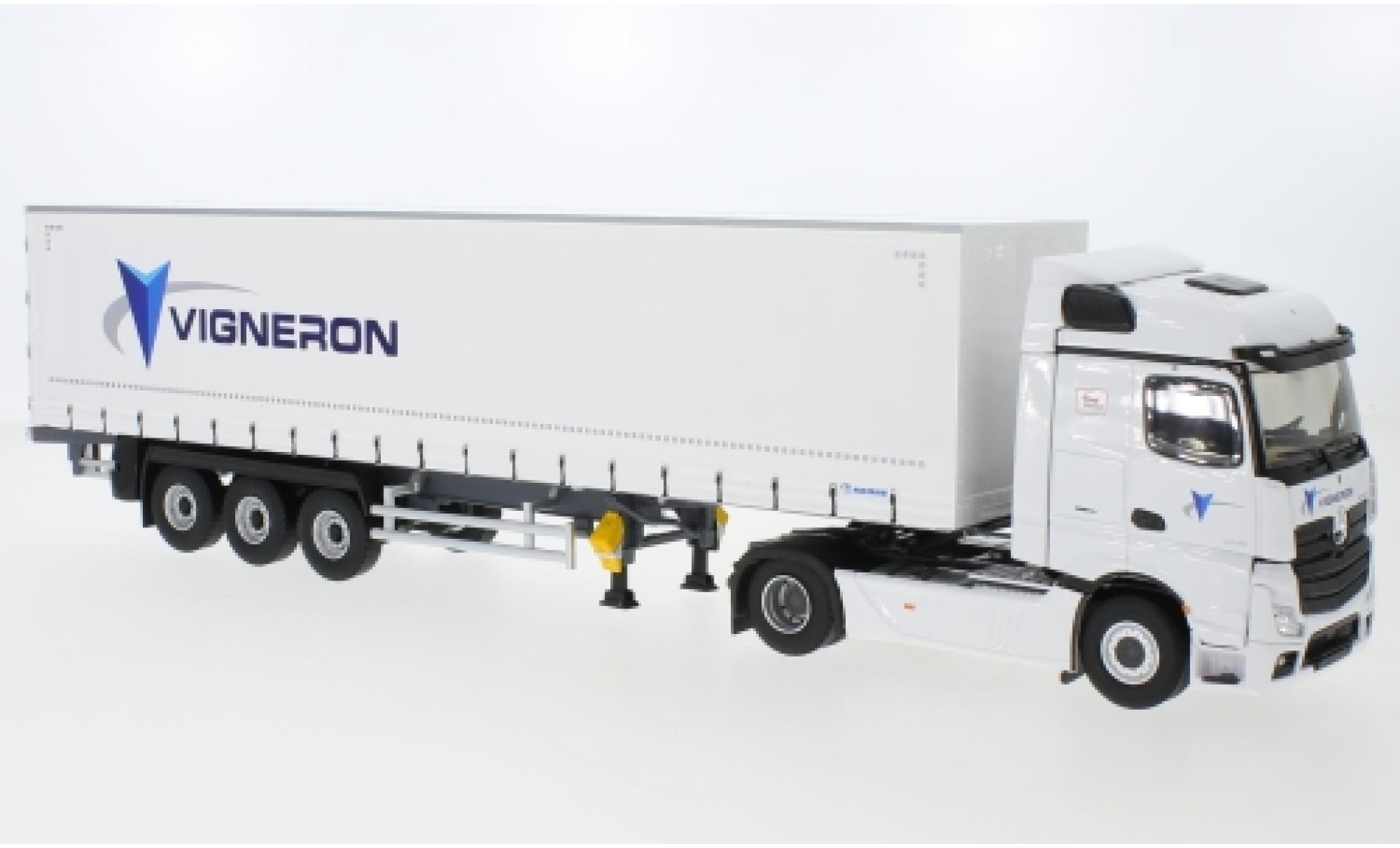 Mercedes Actros 1/43 Eligor 5 Vigneron Gardinenplanen-Sattelzug modelauto