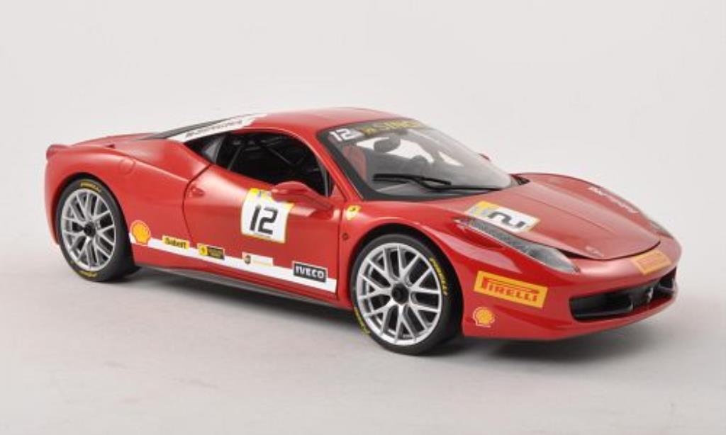 Ferrari 458 Challenge 1/18 Hot Wheels Challenge No.12 rood modelauto