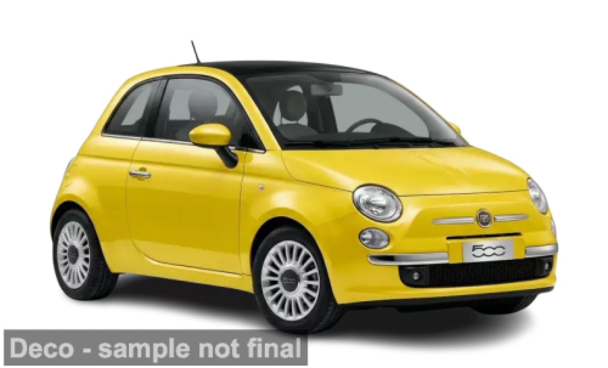Fiat 500 1/87 Norev geel 2008 1:87 modelauto
