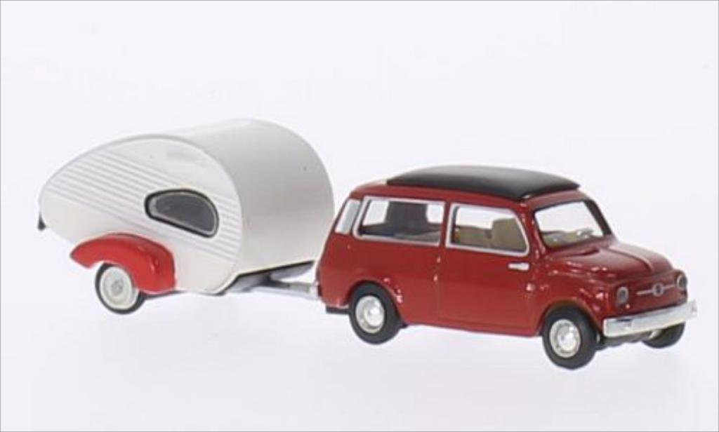 Fiat 500 1/87 Schuco Giardinera rood modelauto
