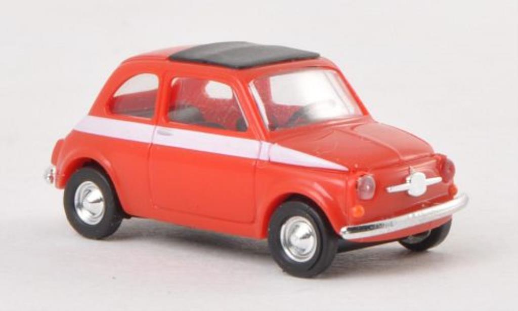Fiat 500 Sport 1/87 Busch Sport rood/wit 1965 modelauto
