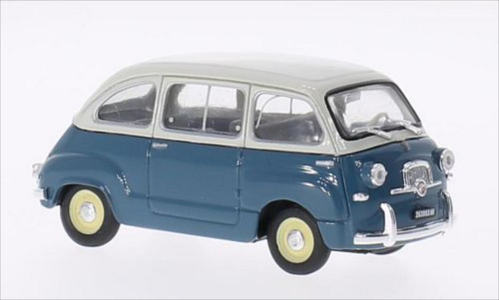Fiat 600 1/43 Brumm Multipla blauw/grijs 1956 modelauto