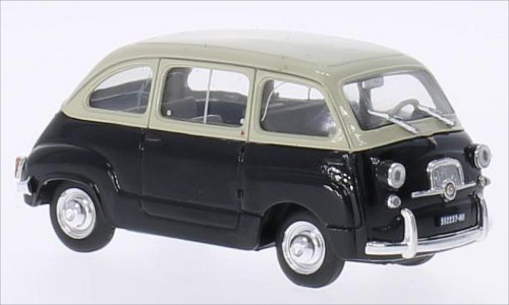 Fiat 600 1/43 Brumm Multipla D beige/zwart 1960 modelauto