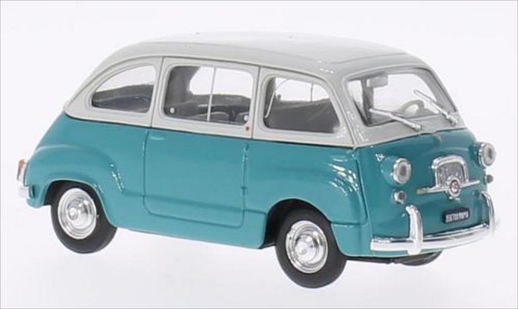 Fiat 600 1/43 Brumm Multipla D grijs/turkis 1960 modelauto