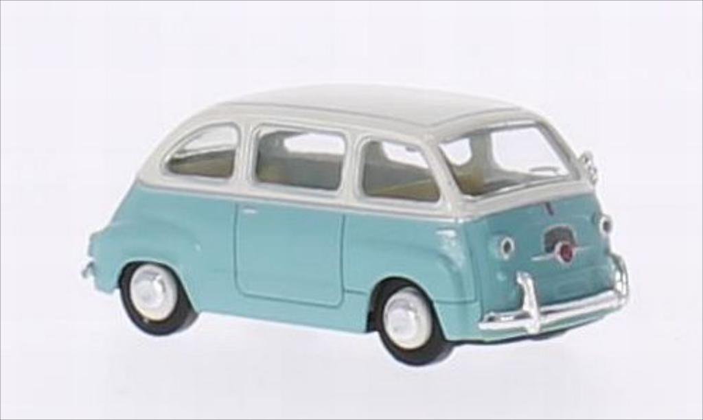Fiat Multipla 1/87 Brekina turkis/wit modelauto