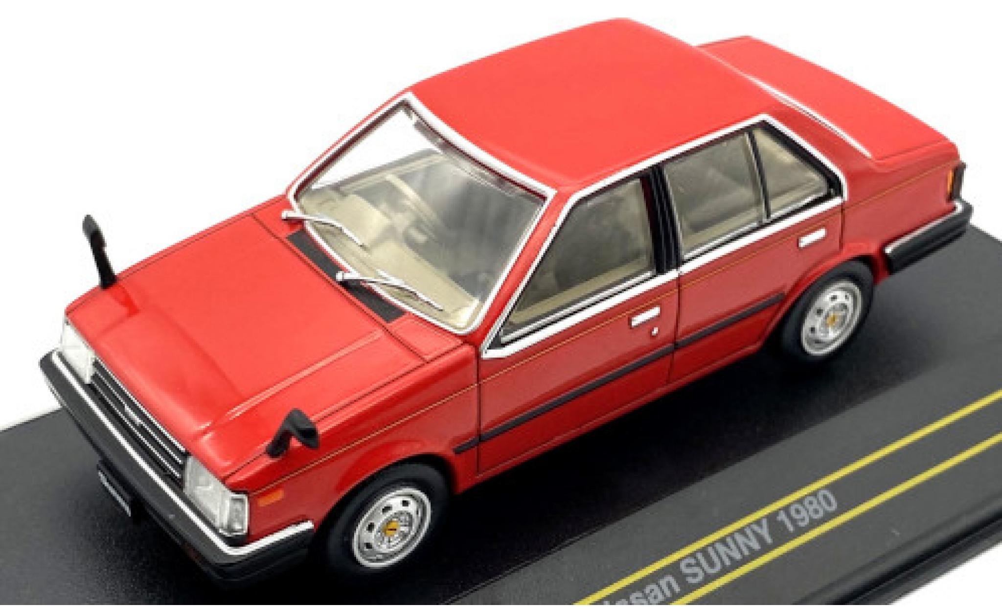 Nissan Sunny 1/43 First 43 Models rood/Dekor RHD 1980 modelauto