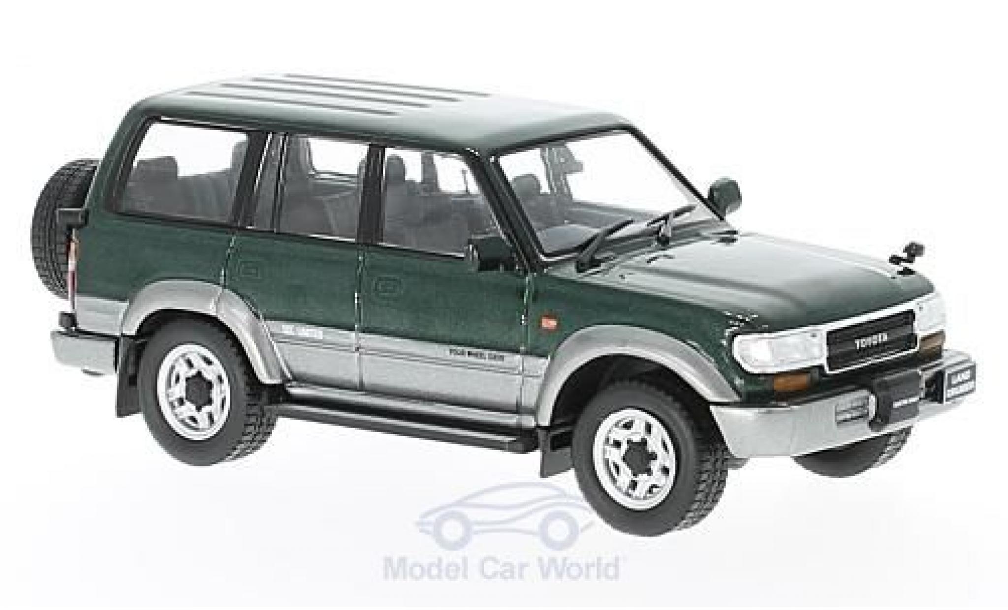 Toyota Land Cruiser 1/43 First 43 Models LC80 metallic groen/grijs RHD 1992 modelauto