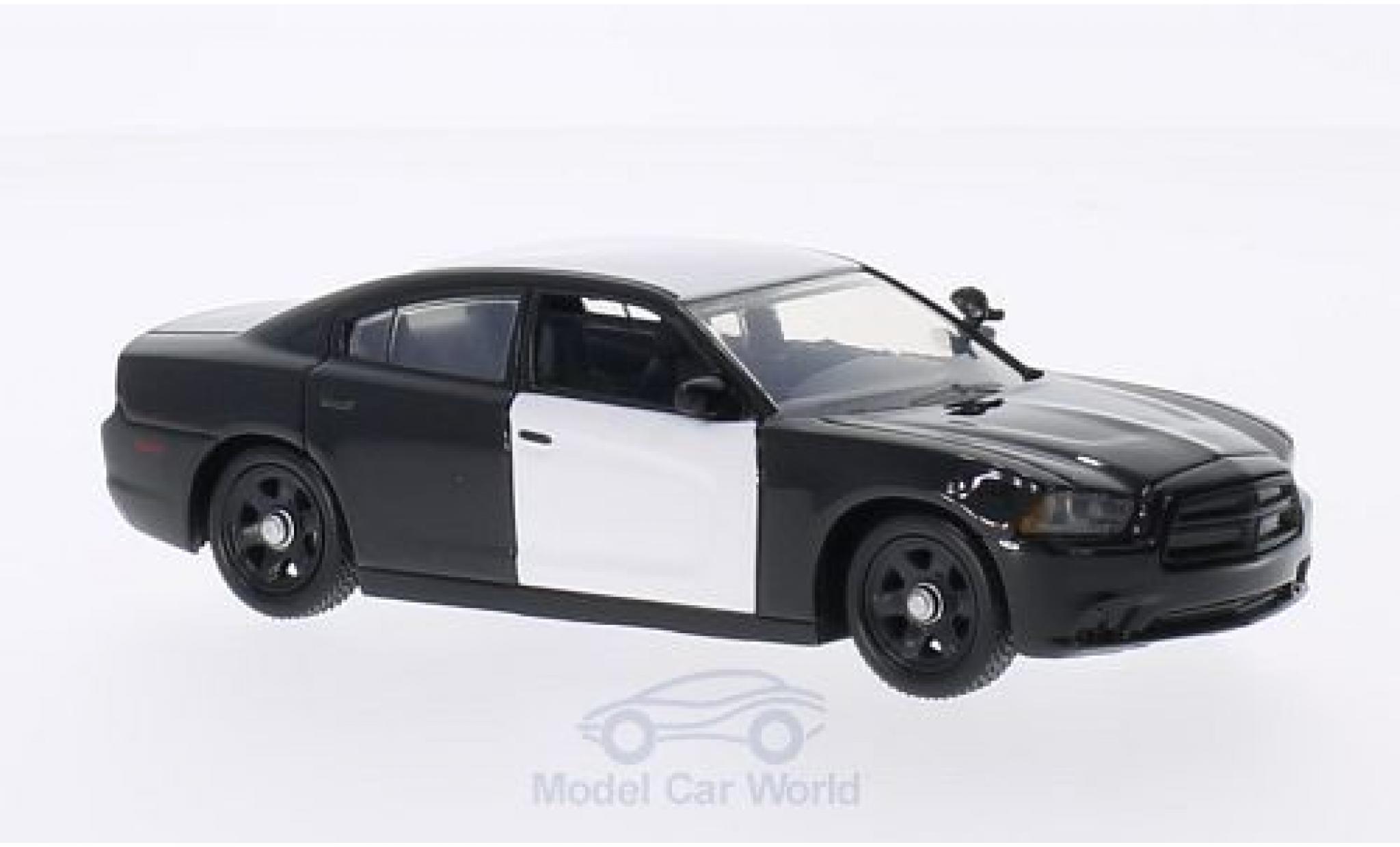 Dodge Charger 1/43 First Response undekoriertes Politiefahrzeug zwart/wit 2012 mit Zubeh&ouml;r modelauto