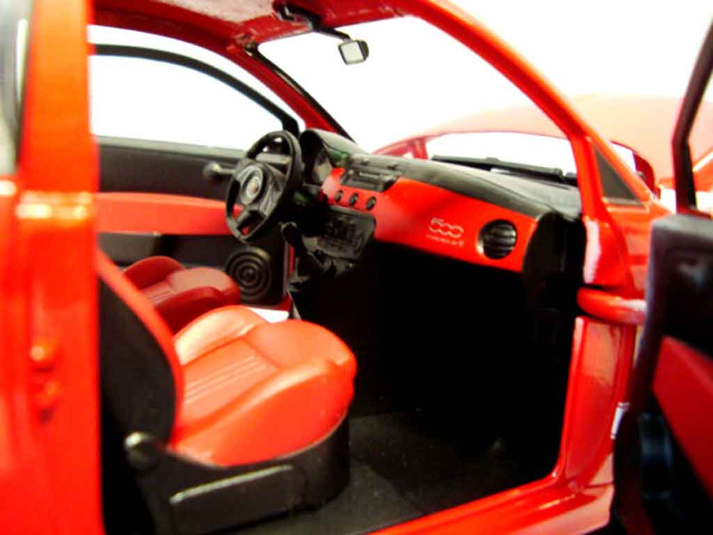 Fiat 500 Abarth rood 2007 1/18 Mondo Motors