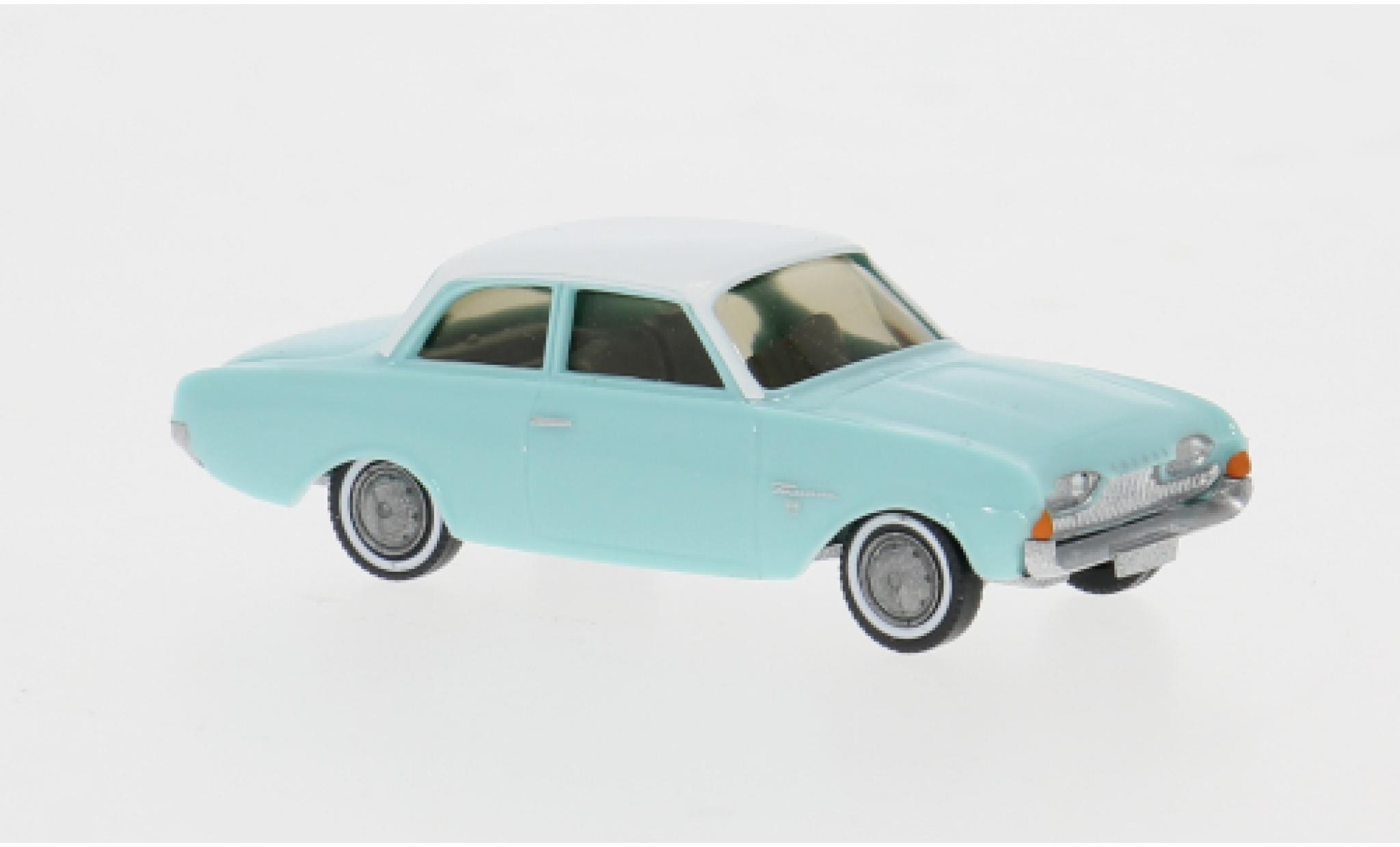 Ford 17M 1/87 Wiking blauw/wit 1960 1:87 modelauto
