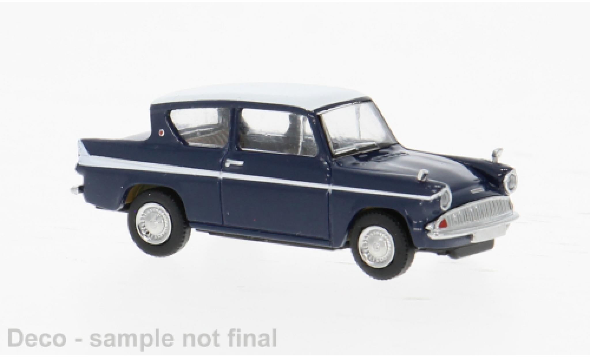 Ford Anglia 1/87 Brekina blauw/wit 1959 1:87 modelauto