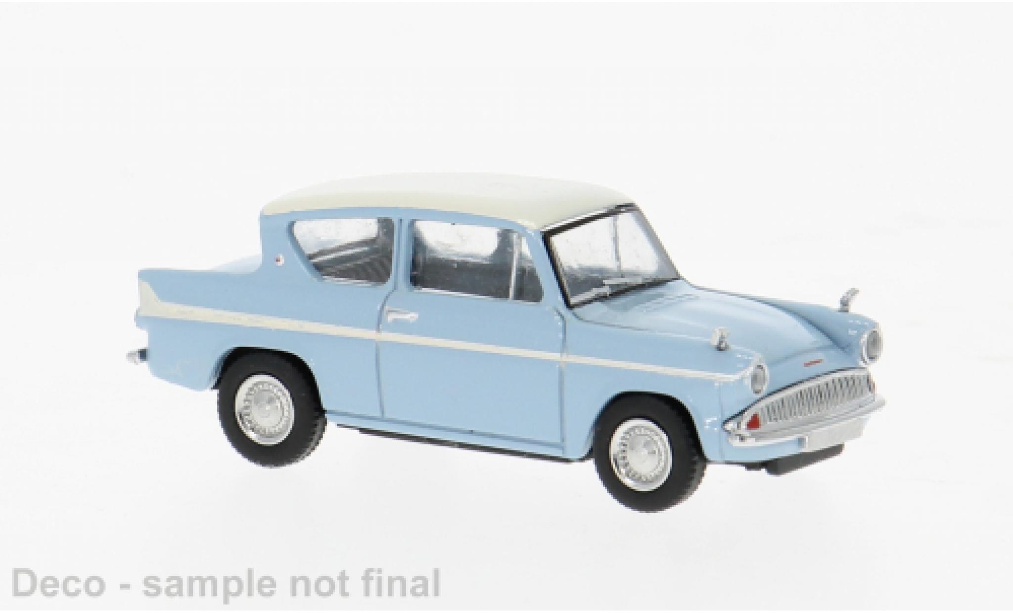 Ford Anglia 1/87 Brekina blauw/wit 1959 1:87 modelauto