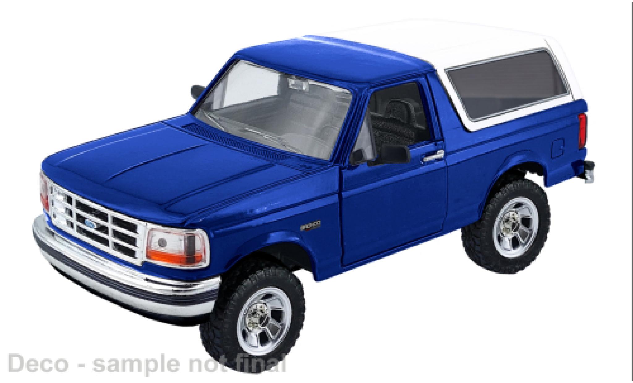 Ford Bronco 1/24 Motormax blauw/wit 1993 1:24 modelauto