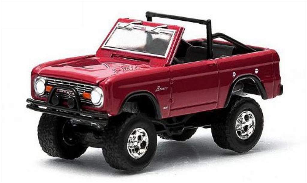 Ford Bronco 1/64 Greenlight rood 1974 modelauto
