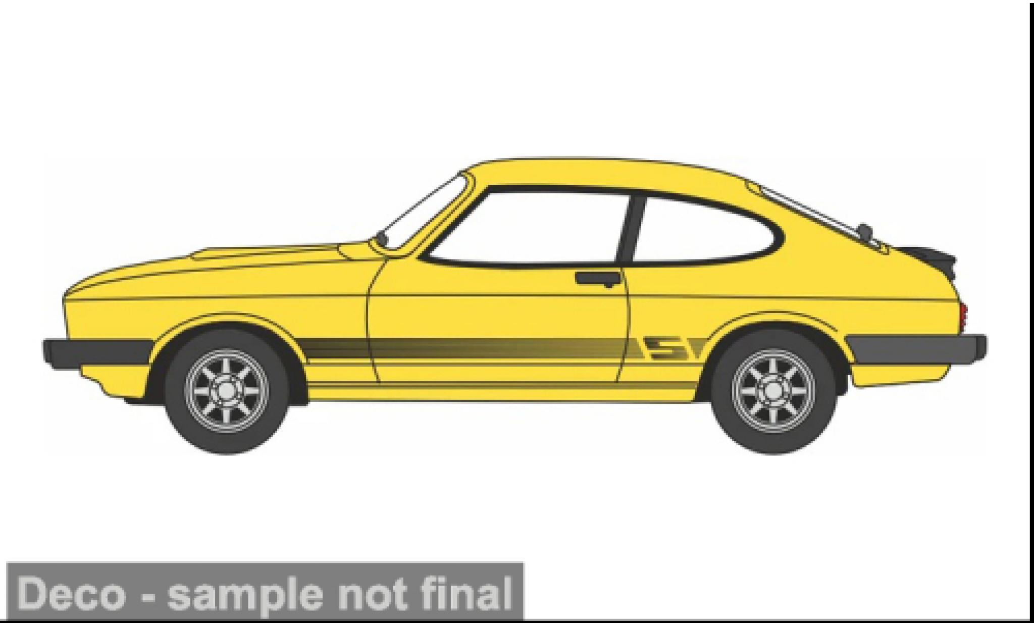 Ford Capri 1/76 Oxford MK III geel 1:76 modelauto
