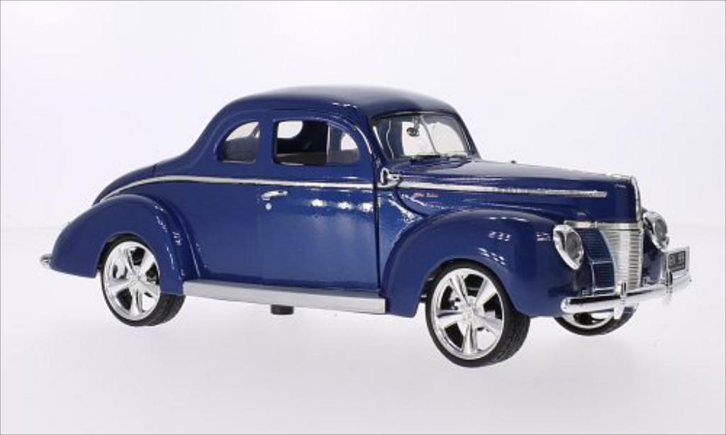 Ford Deluxe 1/18 Motormax Tuning metallic blauw 1940 modelauto