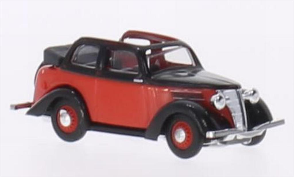 Ford Eifel 1/87 Busch Cabriolimousine rood/zwart modelauto