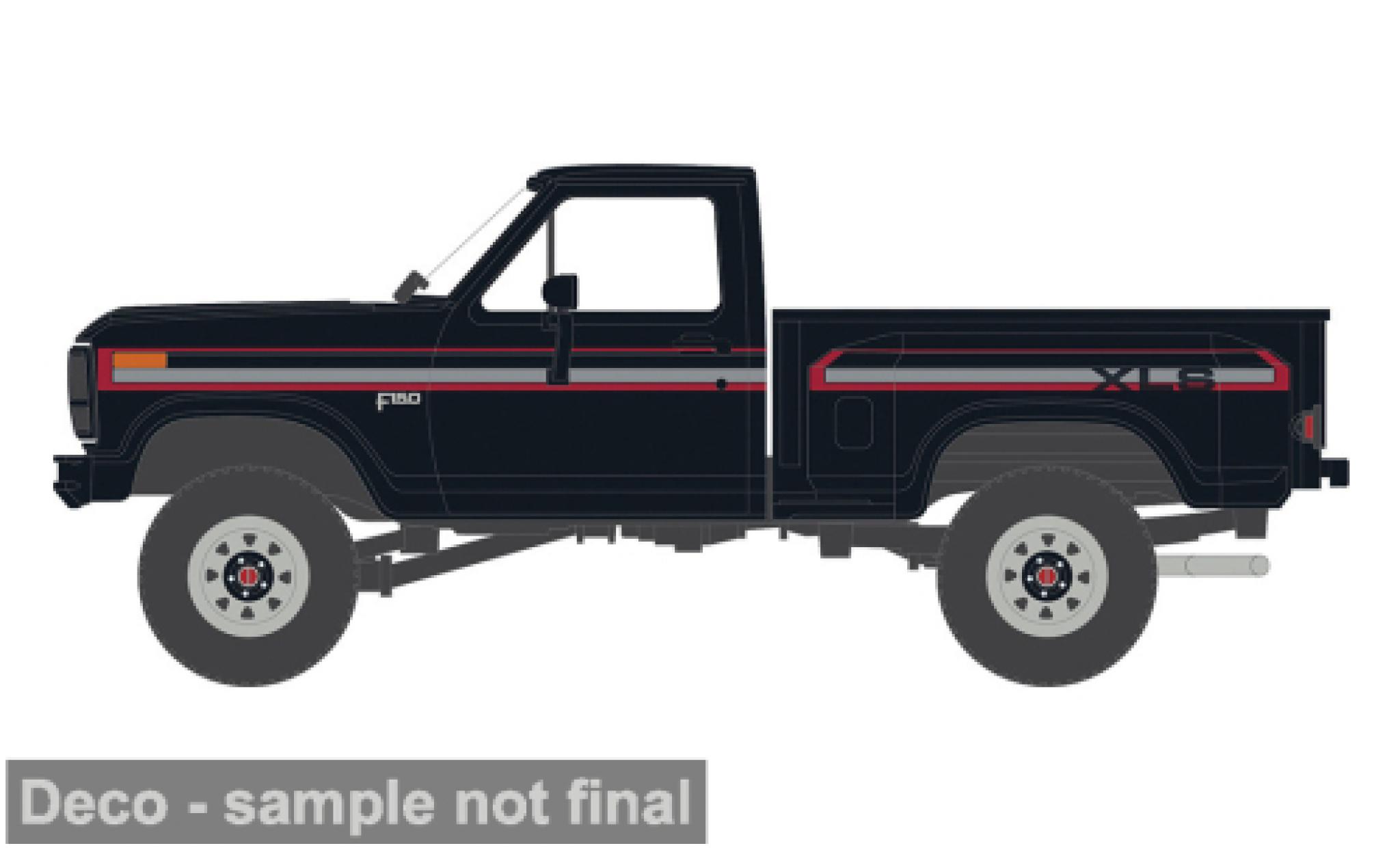 Ford F-1 1/64 IXO America 50 XLS Flareside 4x4 zwart/Dekor 1983 1:64 modelauto