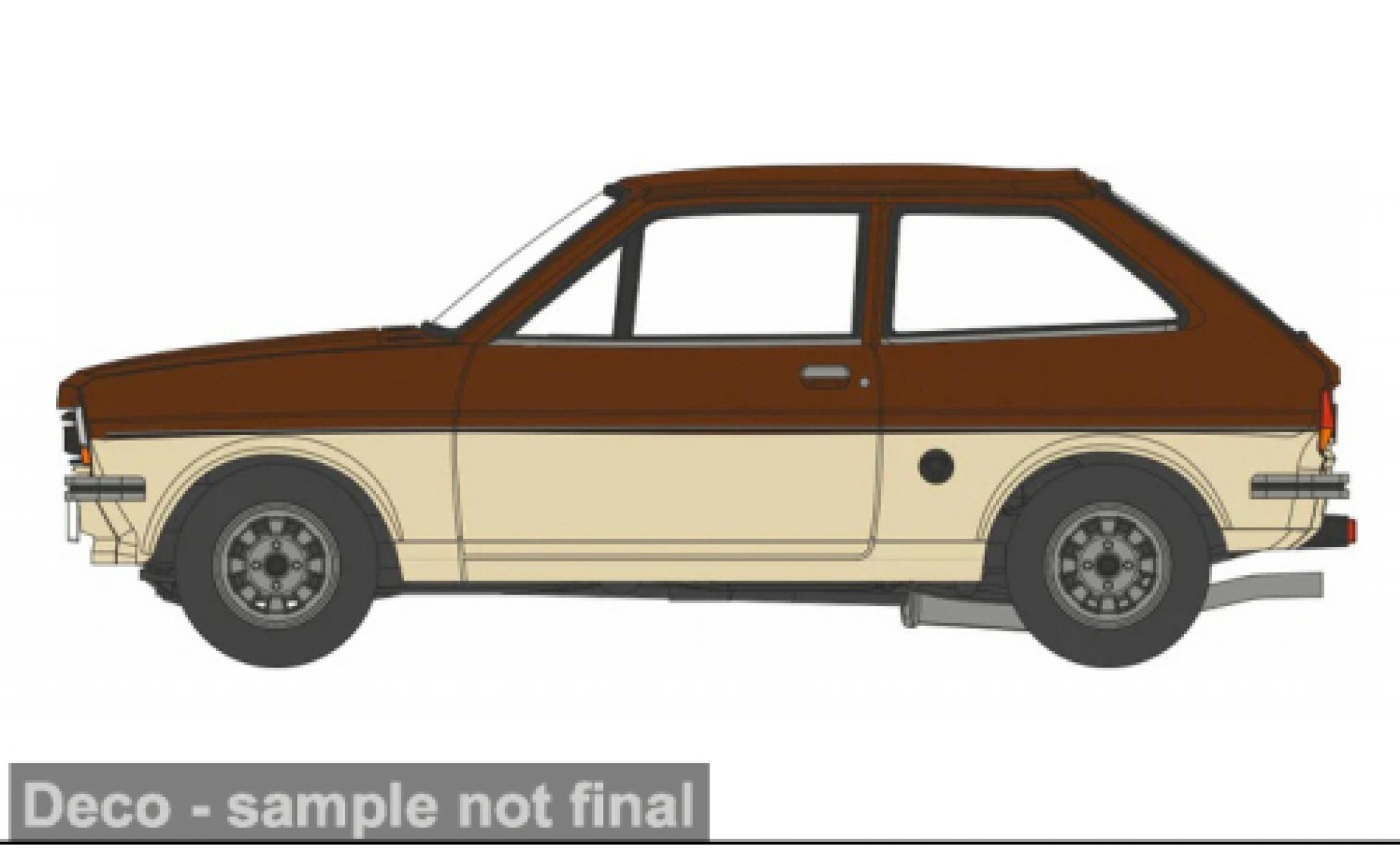 Ford Fiesta 1/76 Oxford MK I beige/rood 1:76 modelauto