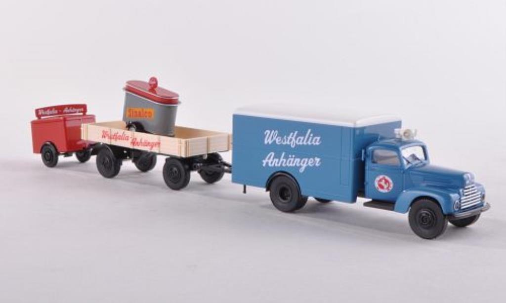 Ford FK 3500 1/87 Brekina 3500 Werbezug mit zwei Anhanger Westfalia Anhanger modelauto