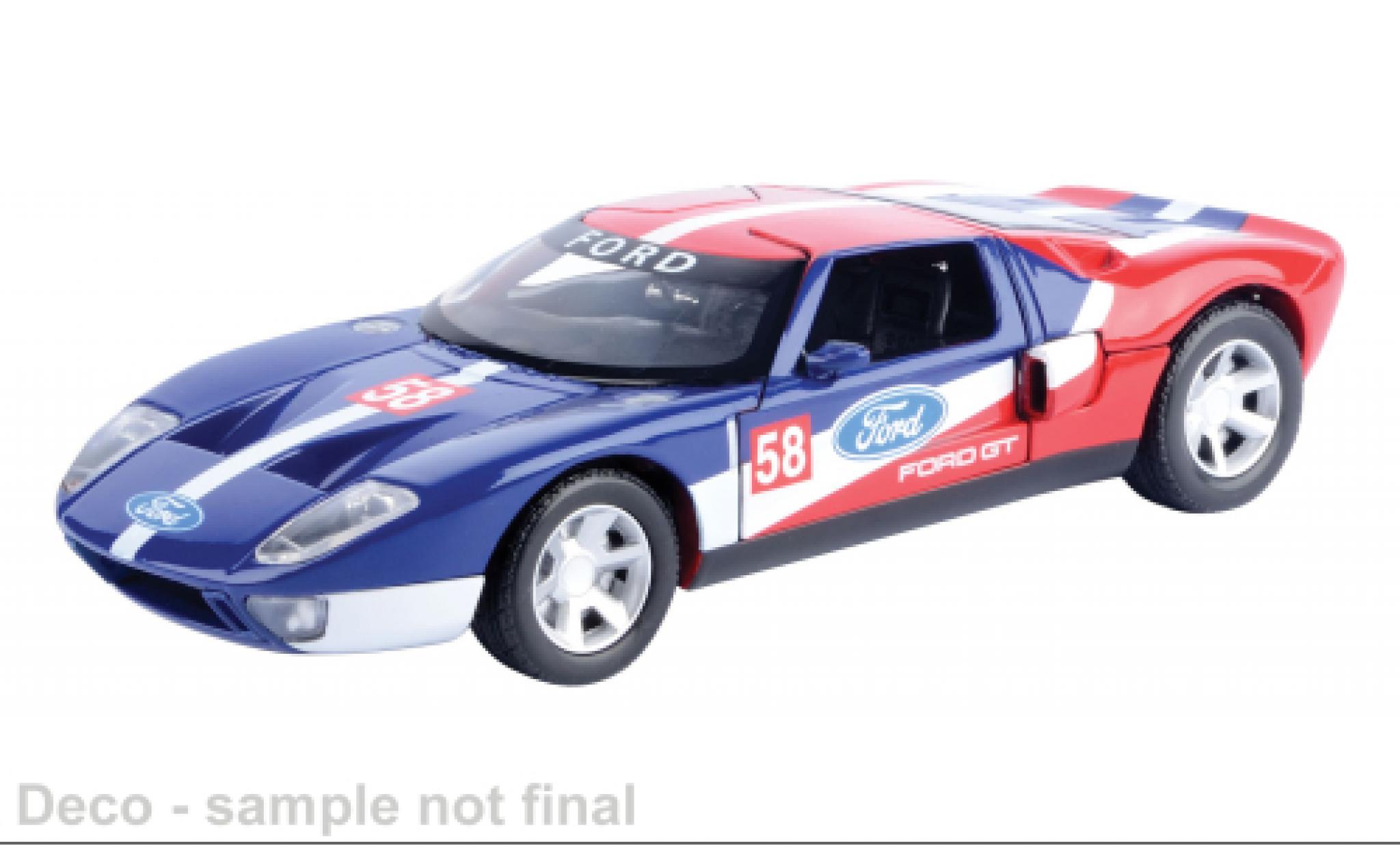 Ford GT 1/24 Motormax Concept blauw/rood 1:24 modelauto