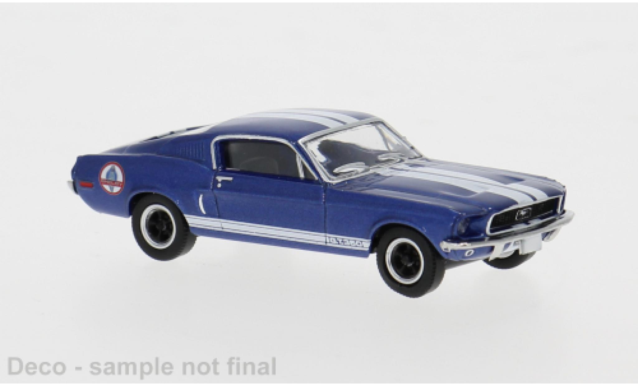 Ford Mustang 1/87 Brekina blauw/wit 1968 Shelby 1:87 modelauto