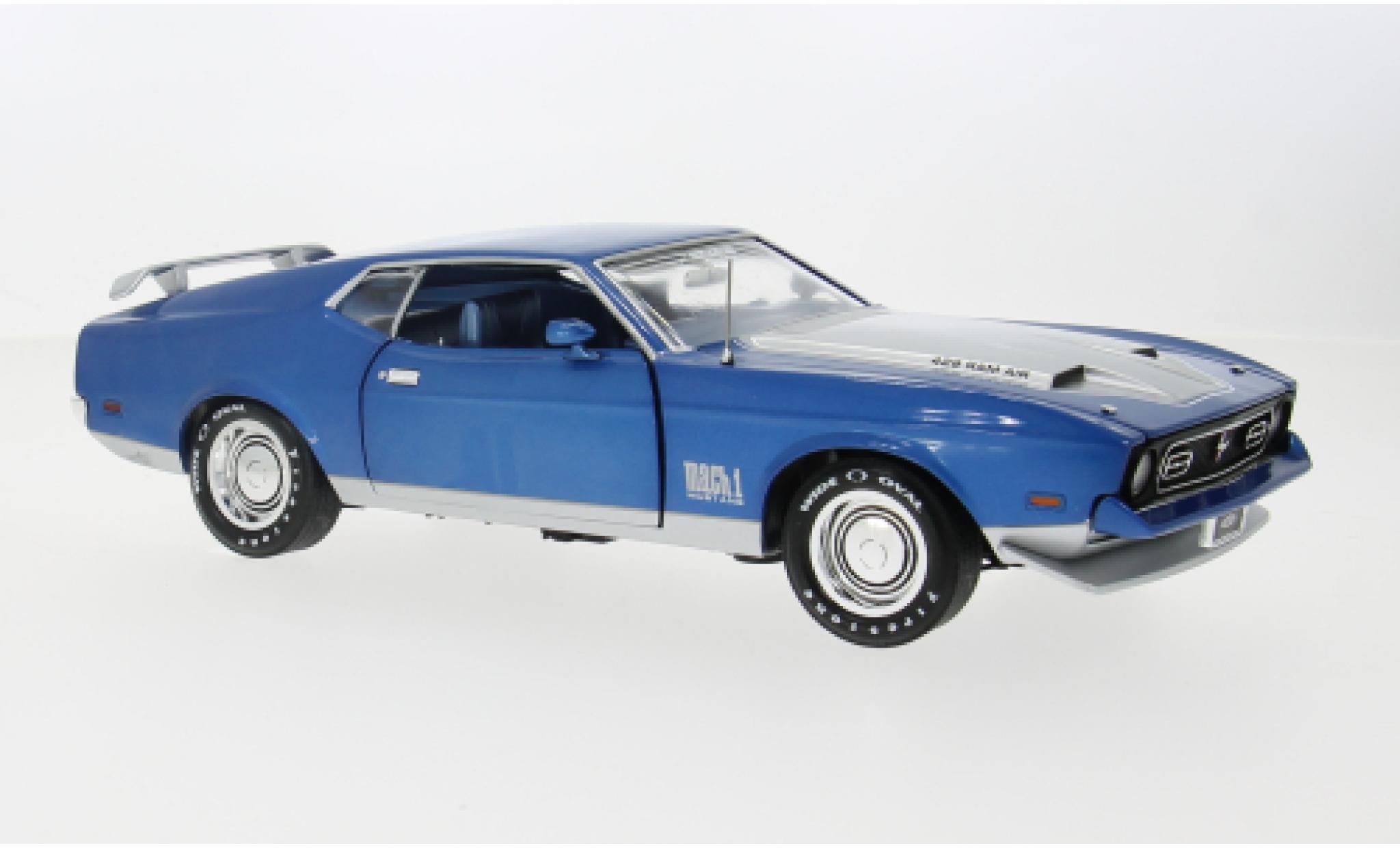 Ford Mustang 1/18 Auto World Mach 1 blauw 1:18 modelauto